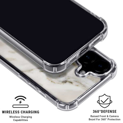 Vanilla Marble iPhone 16 Clear Case